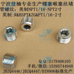 宁波佳楠专业DIN910 JB ZQ4450堵头 优质五金产品制造解析